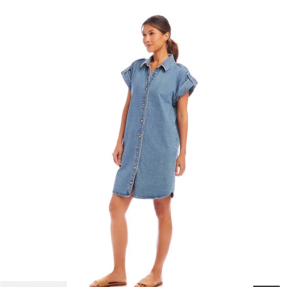 Karen Kane Blue Denim “Throw & Go” Dress - Picture 2 of 11